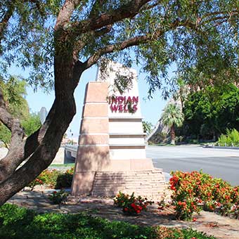 Indian Wells city entrance monument.